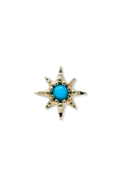 Micro Turquoise Starburst Single Stud Earring