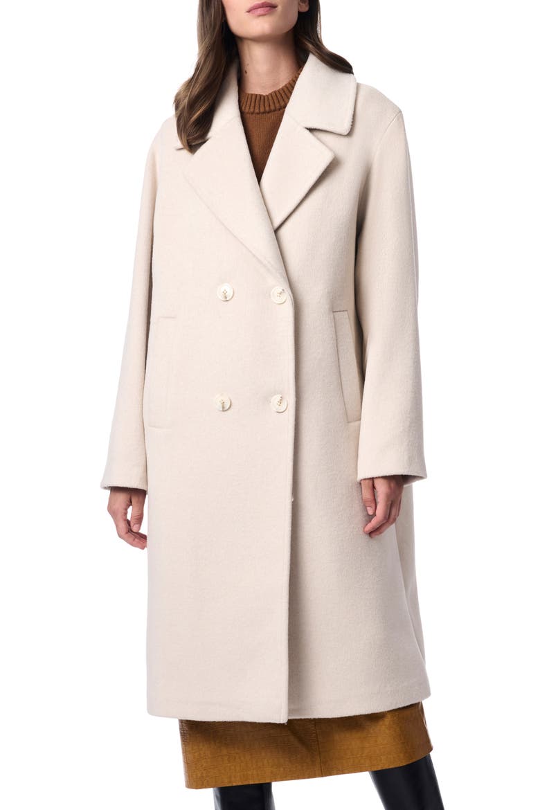 Relaxed Double Breasted Coat, Main, color, PUTTY