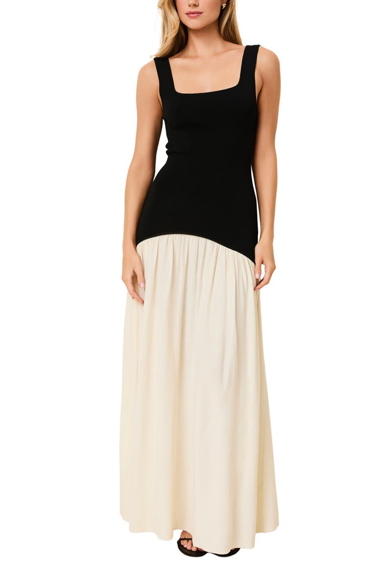 Solid & Striped The Camila Two-Tone Dress, Alternate, color, Noir X Brule