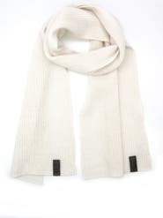 Portolano Cashmere scarf with leather tab
