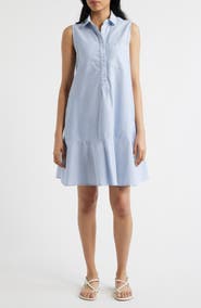 beachlunchlounge Marina Stripe Sleeveless Cotton Shirtdress