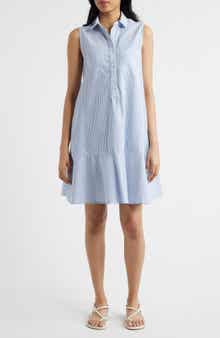 beachlunchlounge Marina Stripe Sleeveless Cotton Shirtdress