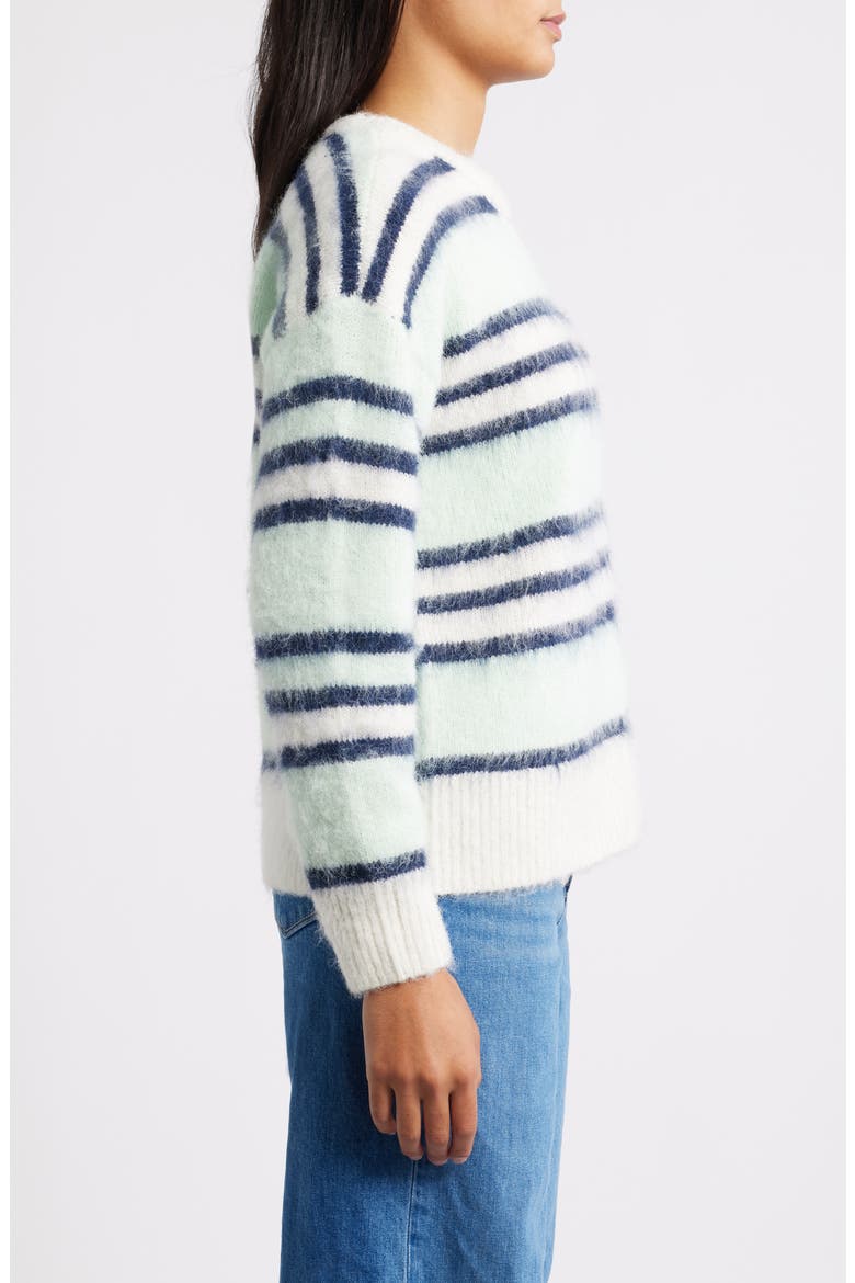 Stripe Crewneck Sweater, Alternate, color, MINT