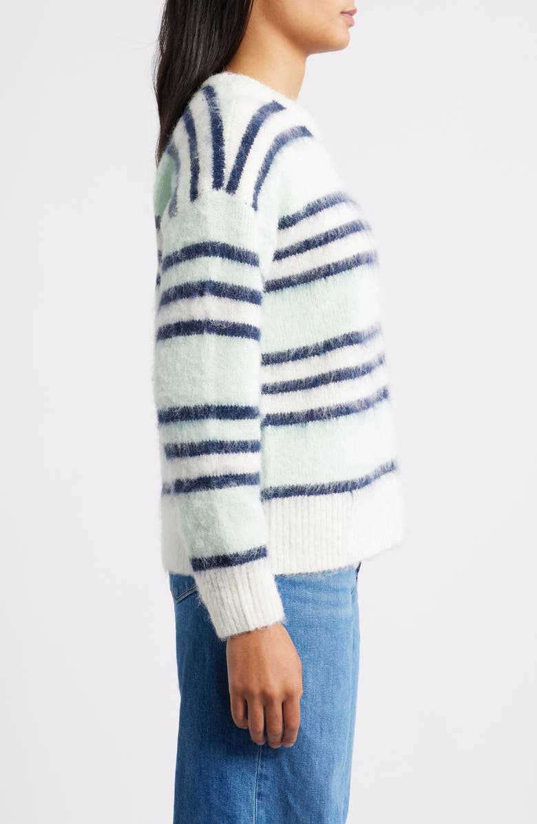 CITY BLUES Stripe Crewneck Sweater, Alternate, color, Mint