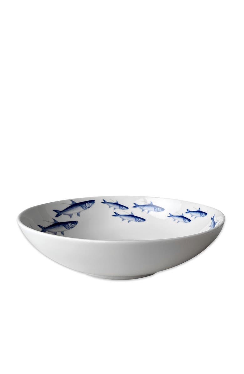 Caskata School of Fish Wide Serving Bowl - Porcelain, Main, color, Blue