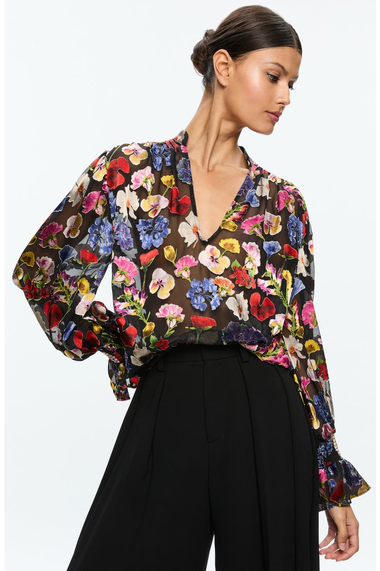 Onica Floral Chiffon Top, Alternate, color, TIMELESS BLOSSOM