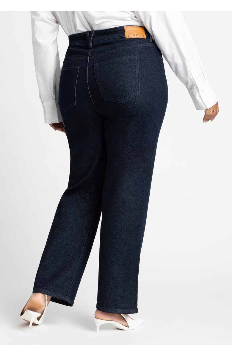 ELOQUII The Naomi Comfort Stretch Straight Leg Jean, Alternate, color, True Dark Rinse Denim