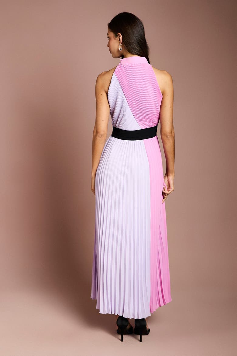 Fit & Flare High Neck Maxi Dress, Alternate, color, Multi