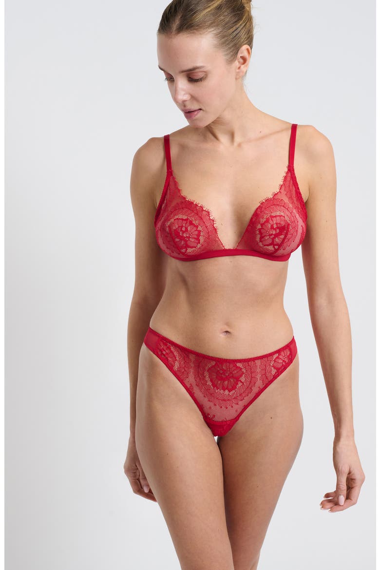 Iconique Triangle Bra, Alternate, color, RED