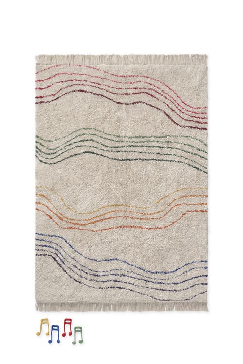 Washable Play Rug Musical Notes Colors