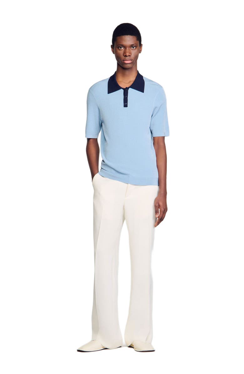 SANDRO Two-tone polo shirt, Alternate, color, Chambray