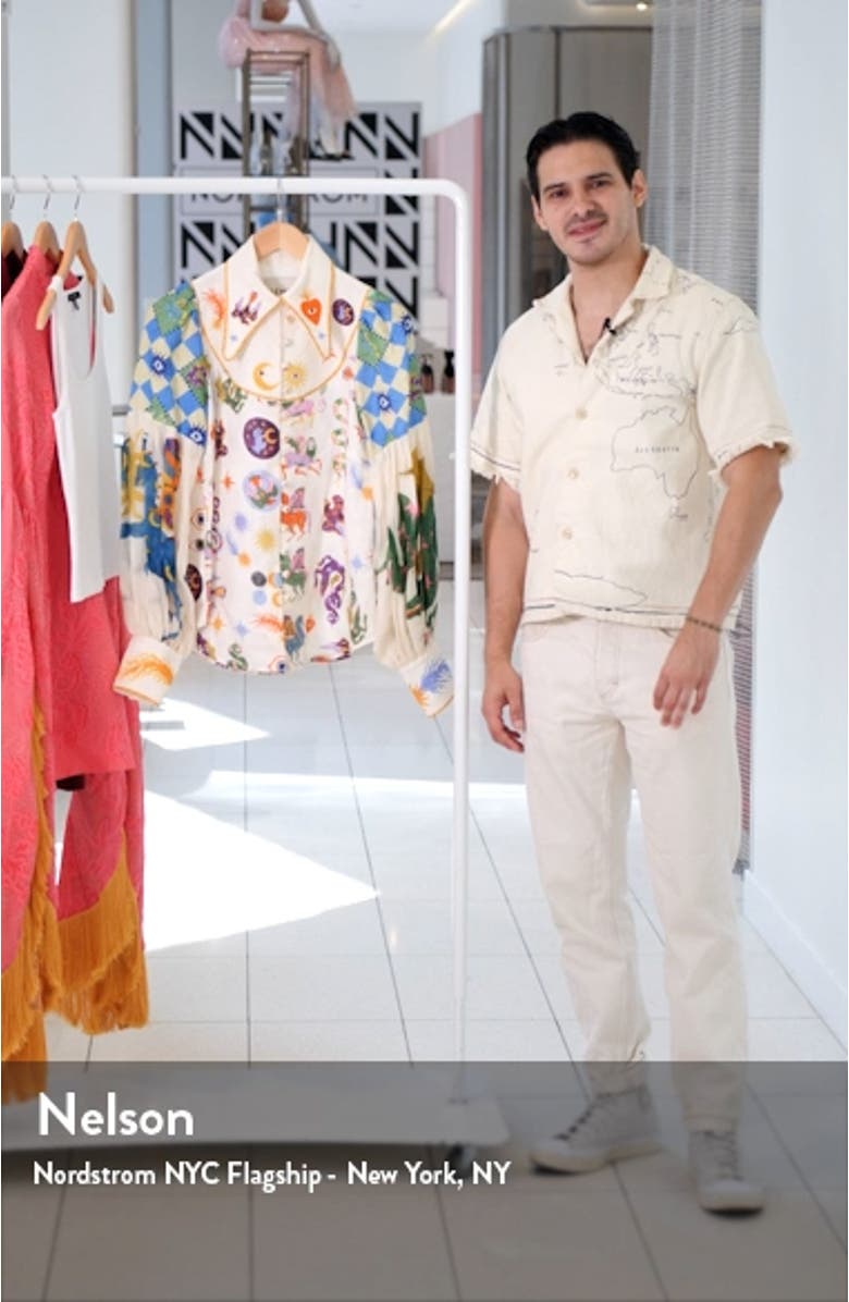 Lou Print Linen Shirt, sales video thumbnail