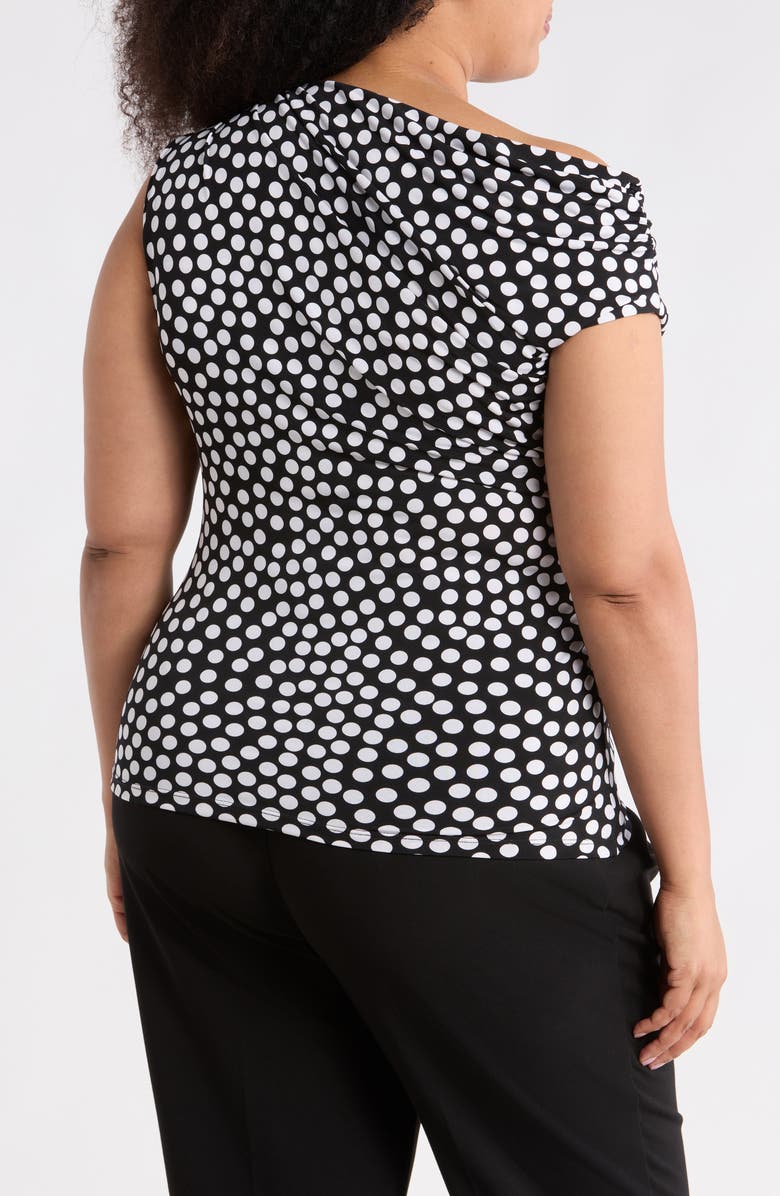 Renee C Asymmetric One-Shoulder Top, Alternate, color, Black/ Ivory