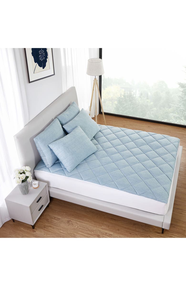 Allied Home Below Zero Cooling Mattress Pad, Alternate, color, Blue