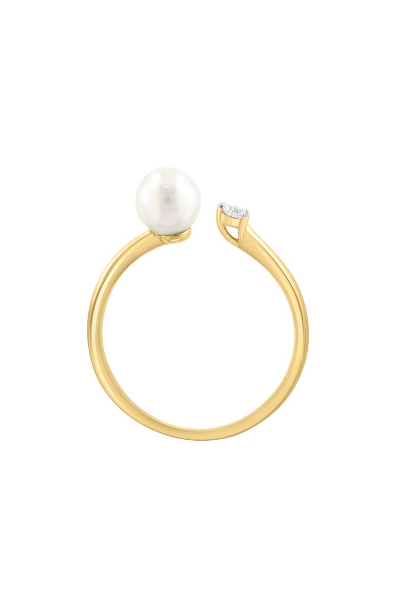 EFFY Akoya Pearl & Diamond Split Band Ring, Alternate, color, White