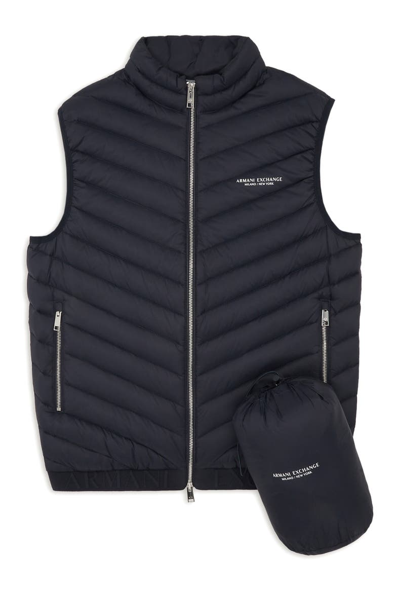 Packable Down Puffer Vest, Alternate, color, NAVY