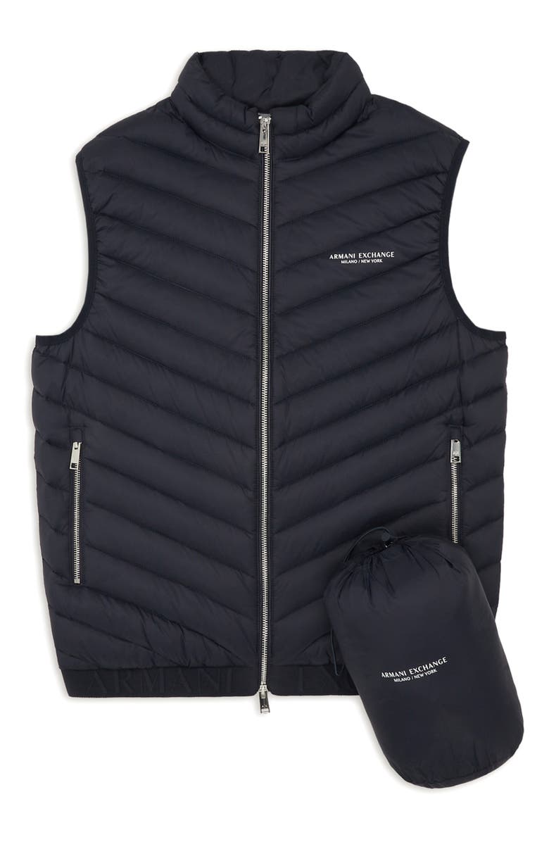 Armani Exchange Packable Down Puffer Vest, Alternate, color, 
