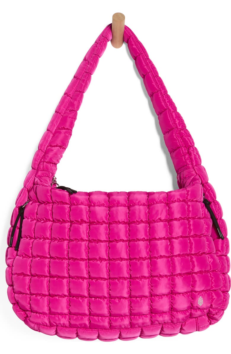 Free People FP Movement Quilted Carryall Bag, Main, color, Fuschia Flirt