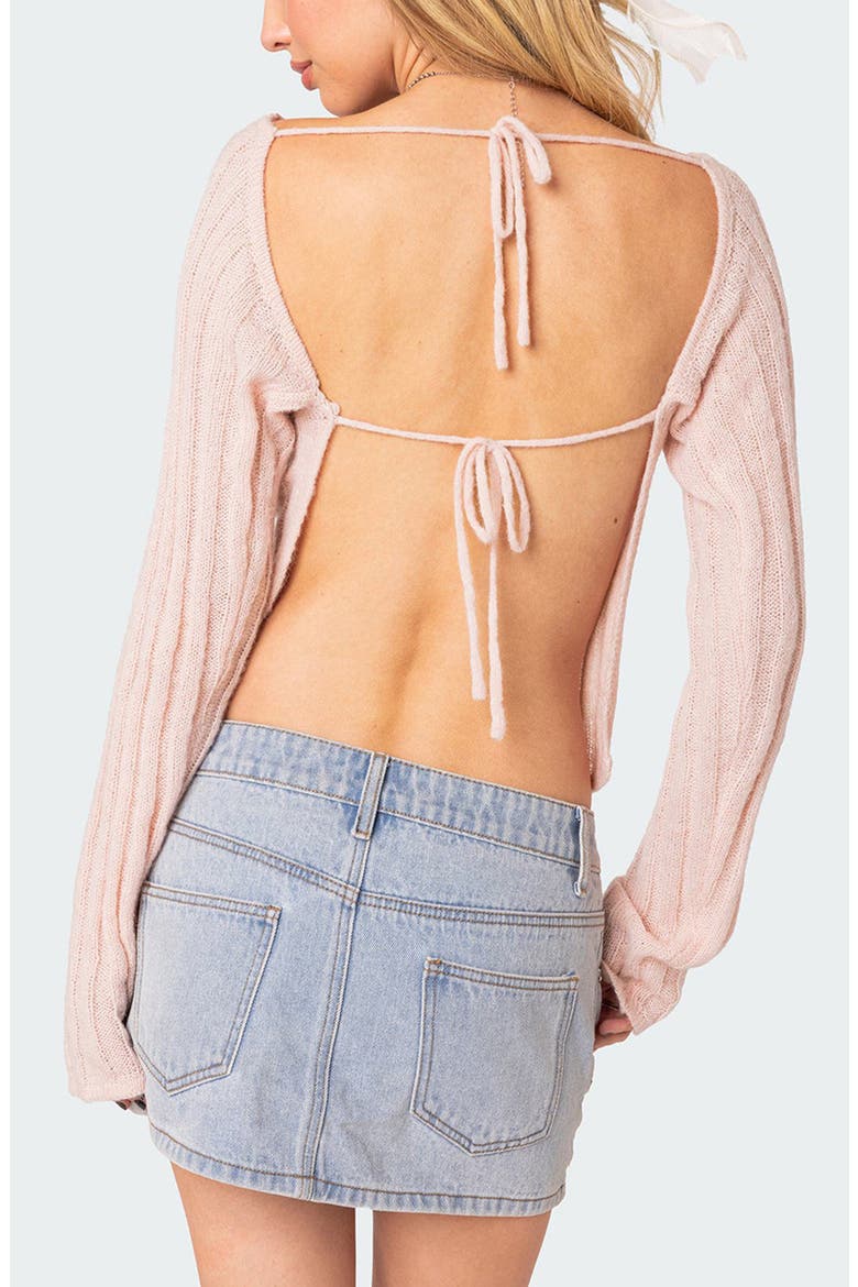 Emmy Open Back Sweater, Alternate, color, PINK