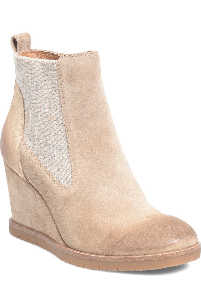 Söfft Monica Wedge Chelsea Boot, Main, color, Barley Suede