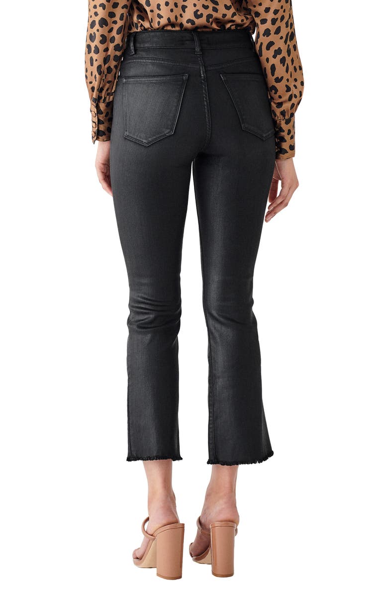 DL1961 x Marianna Hewitt Instasculpt Bridget Coated High Waist Fray Crop Bootcut Jeans, Alternate, color, 