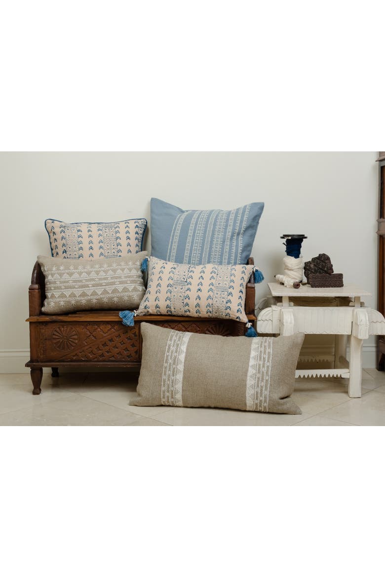 Handwoven Pillow Cover, Alternate, color, Cornflower Blue/Shell