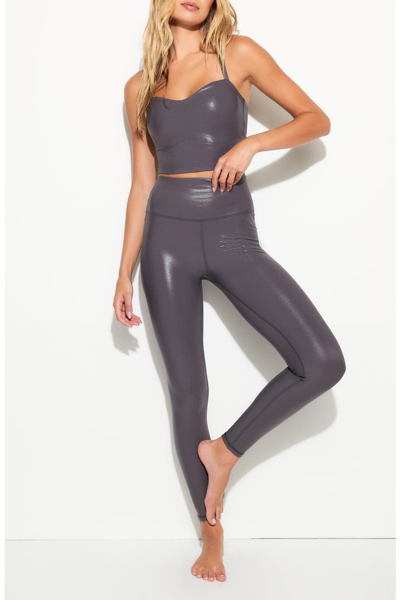 Selena High Gloss Sports Bra, Alternate, color, ASH