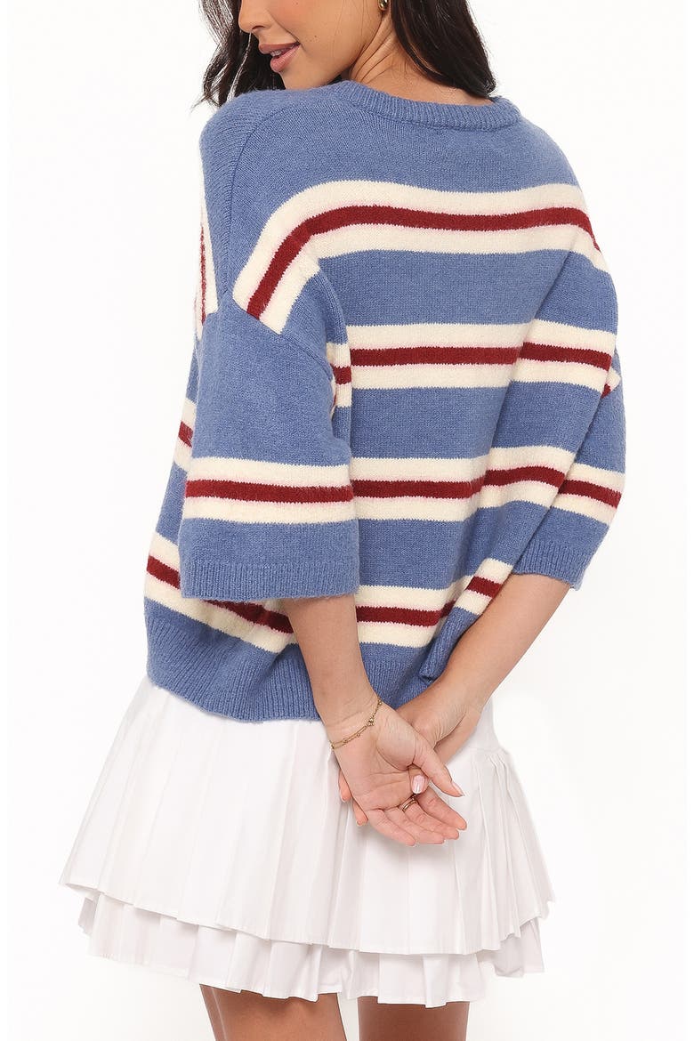 Lilith Stripe Button-Up Sweater, Alternate, color, BLUE STRIPE