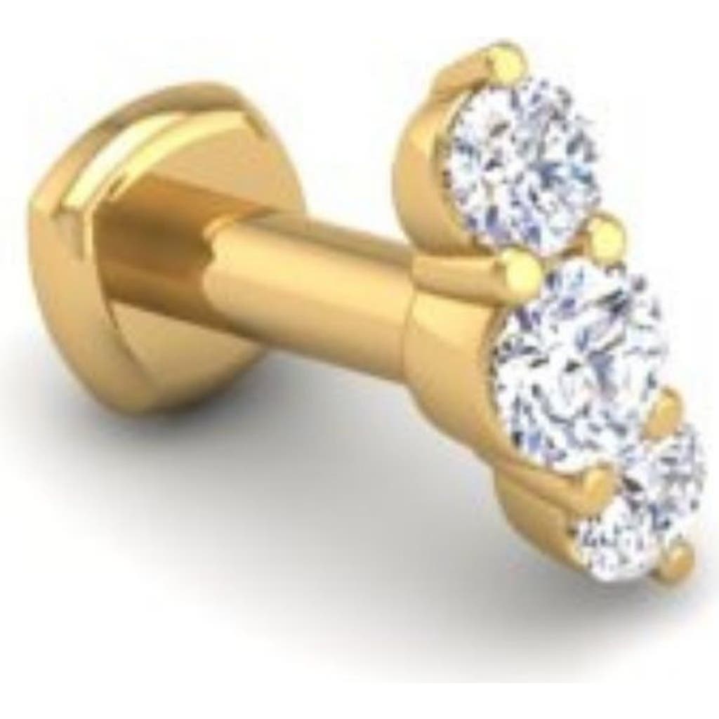 Seed2stone The Triple-threat Flat Back Stud In Gold