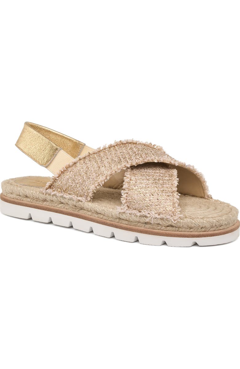 JSlides Footwear Bo Slinbgack Raffia Sandal, Main, color, Light Gold