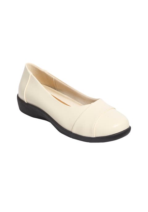 The Gab Faux Leather Slip On Flat (Wide Widths Available)