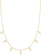 Bearfruit Jewelry Sterling Silver 18k Gold Plated Brianna Cross Necklace Trendy Style