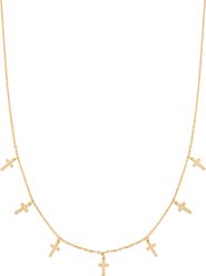 Bearfruit Jewelry Sterling Silver 18k Gold Plated Brianna Cross Necklace Trendy Style