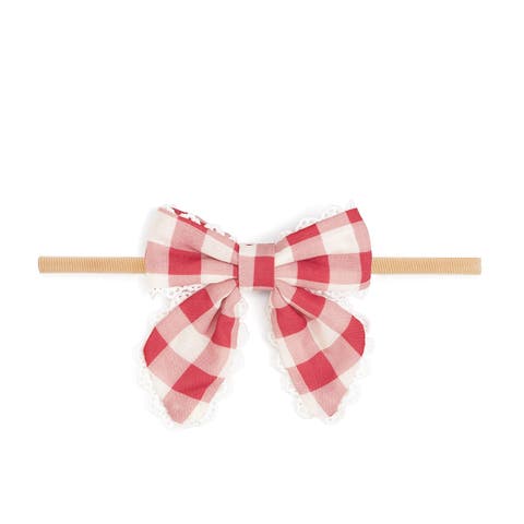 Red Gingham Bow Baby Headband (Baby)