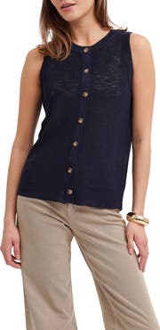 CYRUS Button Front Sleeveless Sweater