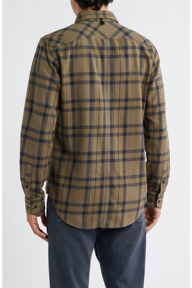 Tomlin Overdye Plaid Cotton Flannel Button-Up Shirt, Alternate, color, DARK GREEN