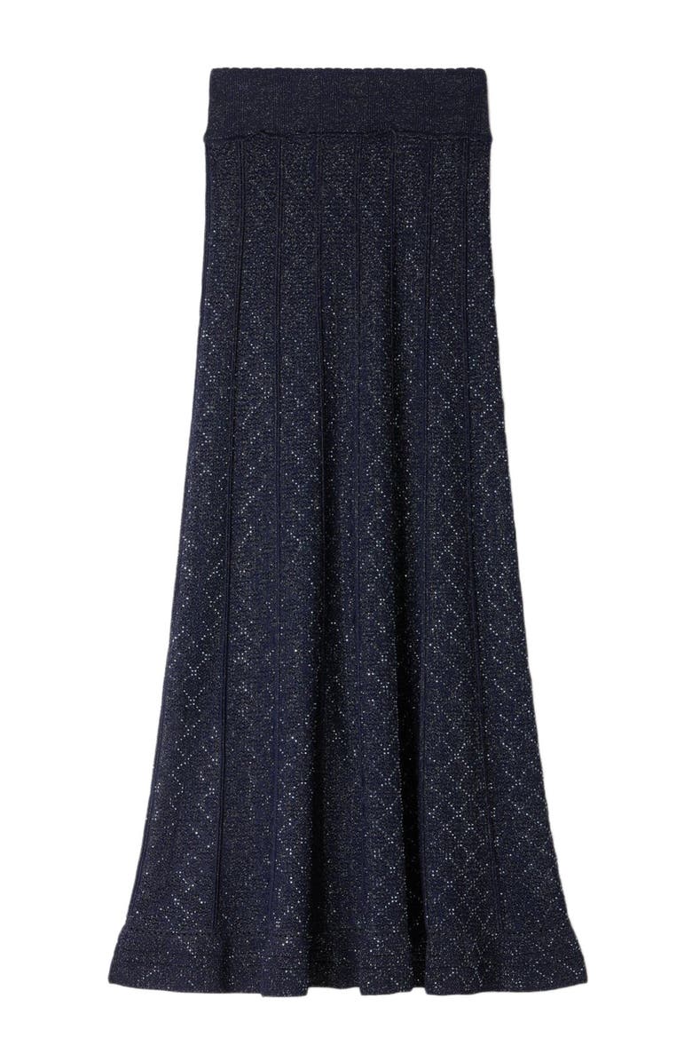 SANDRO Rhinestone knit maxi skirt, Alternate, color, Navy Blue