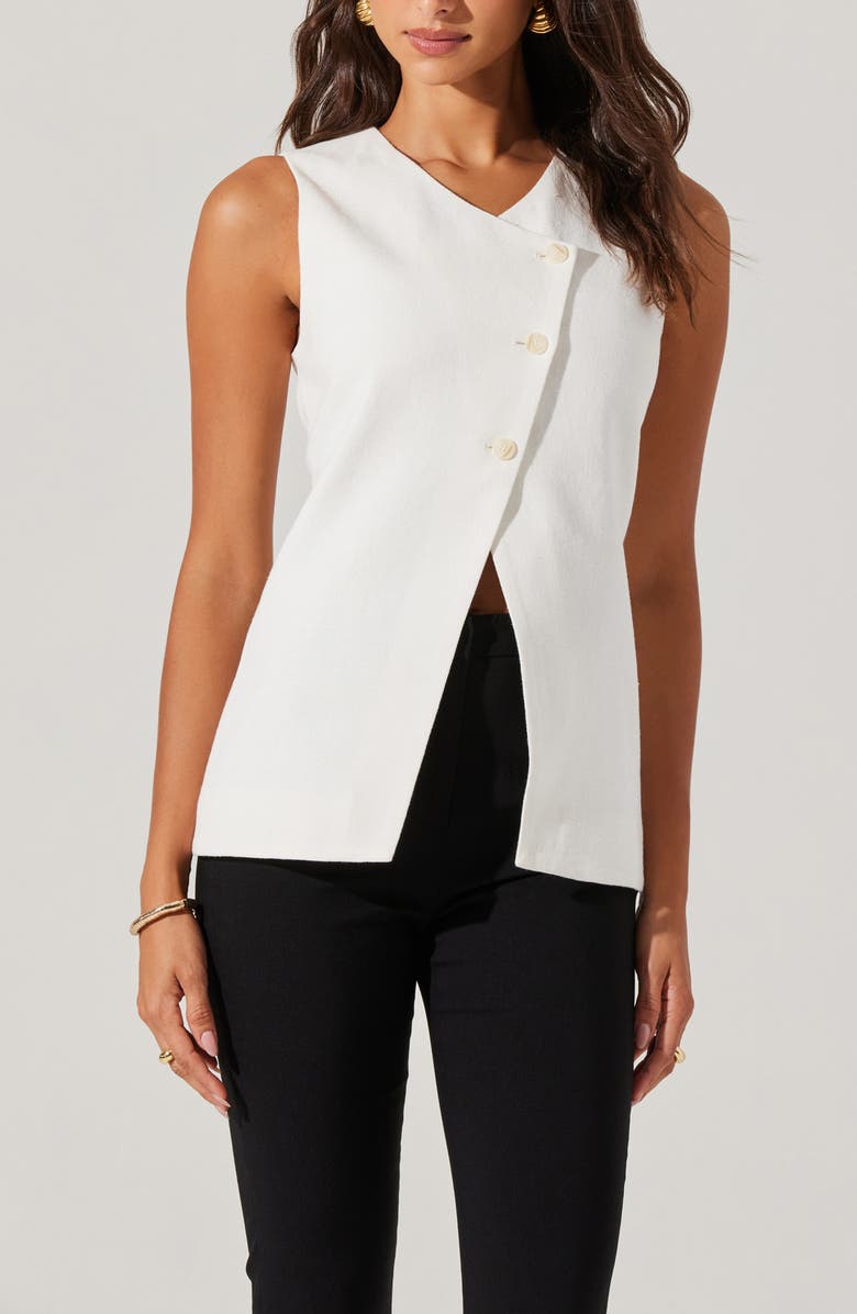 ASTR the Label Sonja Asymmetric Button Vest, Alternate, color,