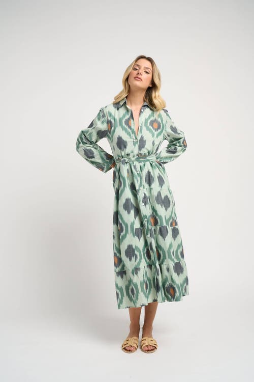 Guadalupe Design Ariel Ikat Dress In Green