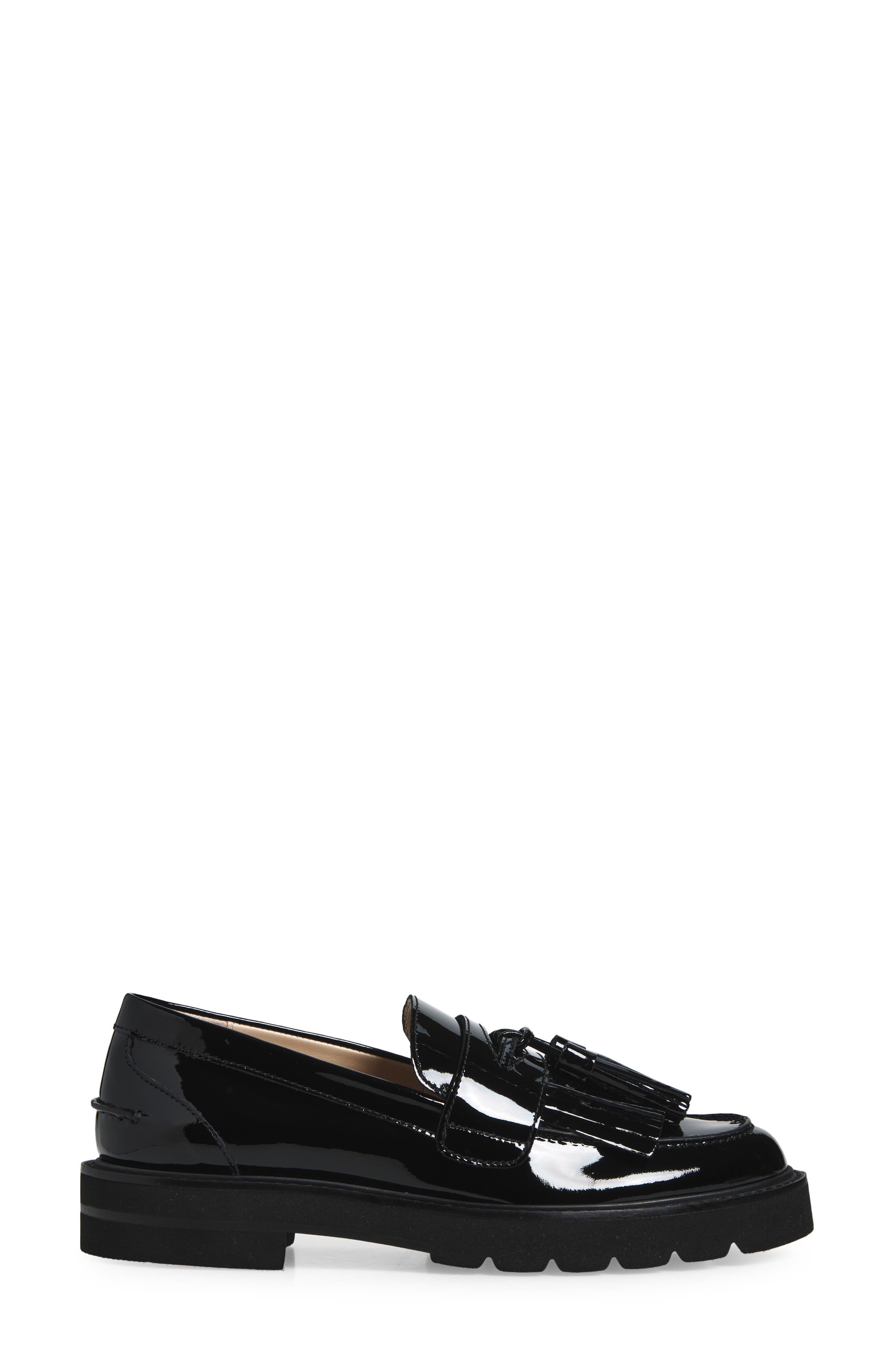 Stuart Weitzman Mila Patent Tassel Loafer, Alternate, color, Black