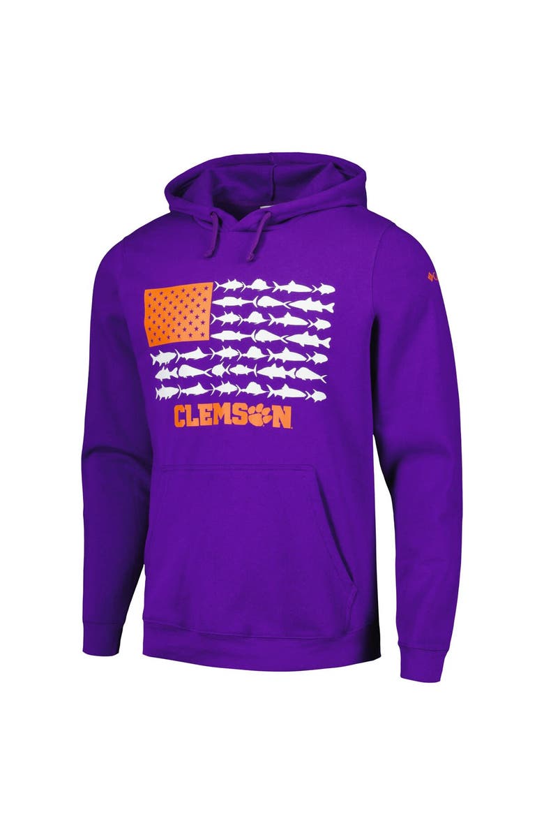 Columbia Men's Columbia Purple Clemson Tigers PFG Fish Flag II Pullover Hoodie, Alternate, color, Purple
