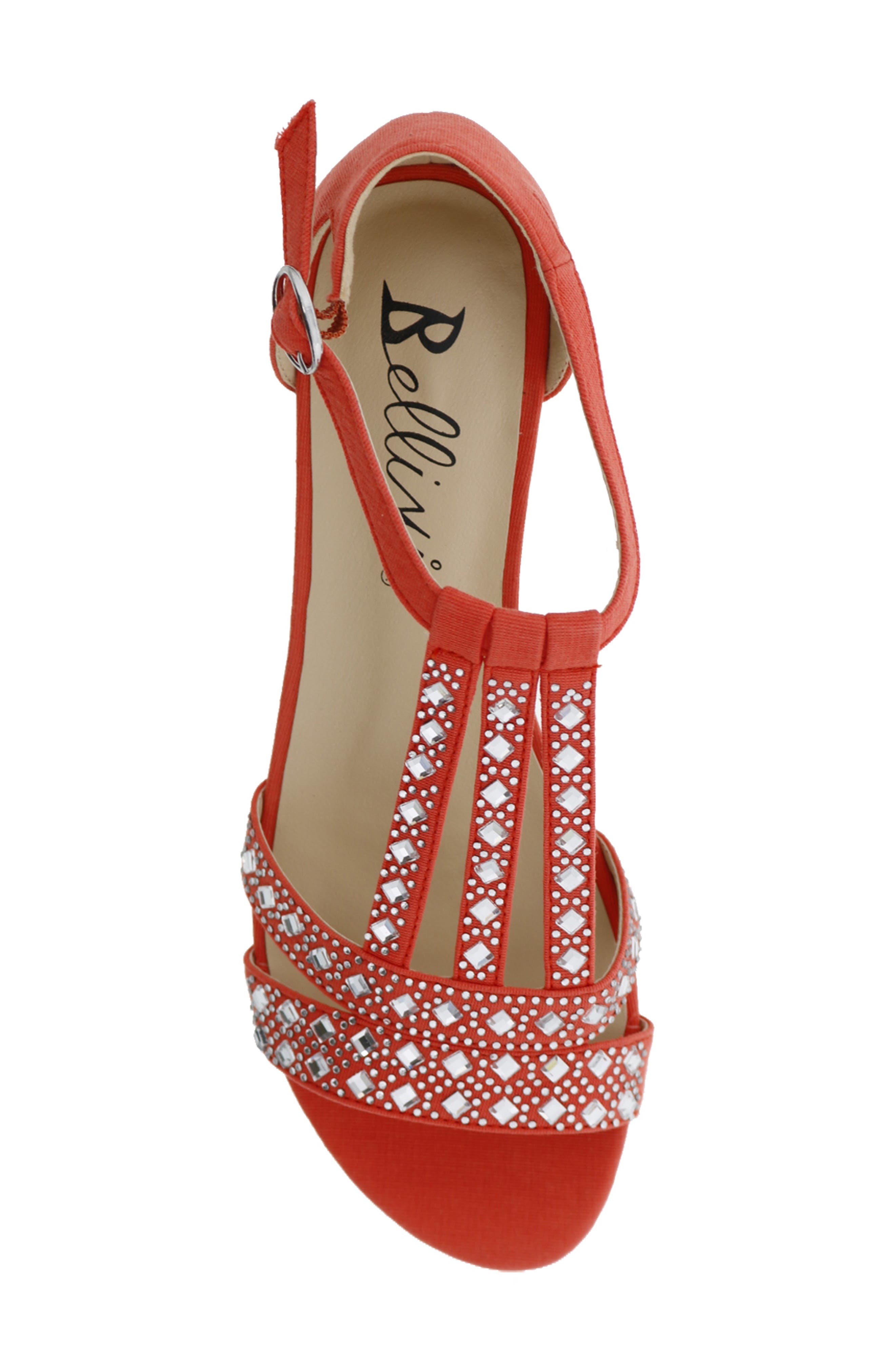 Larris Rhinestone Wedge Sandal, Alternate, color, ORANGE