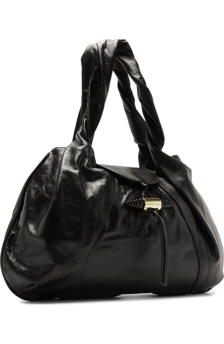 Arezzo Large Rita Leather Hobo Bag, Alternate, color, Black