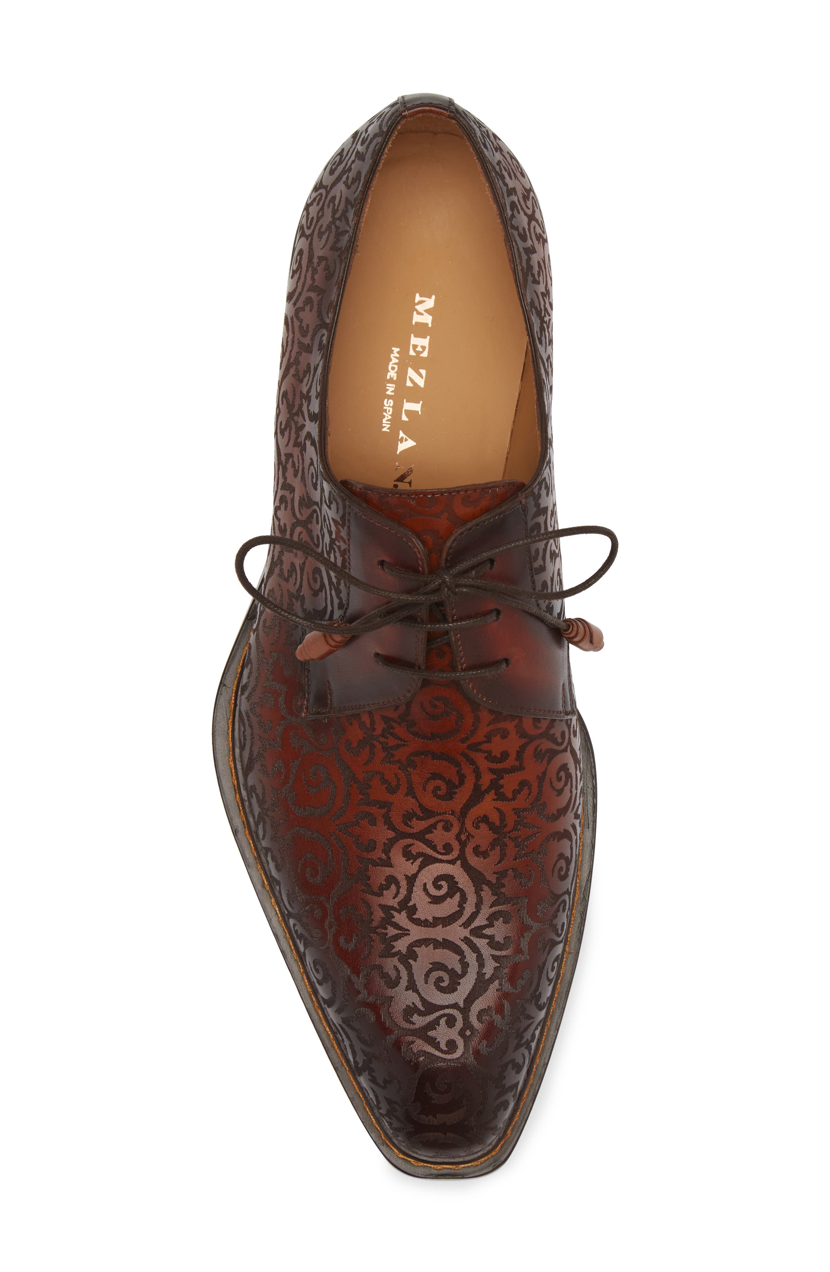 Mezlan Lontani Plain Toe Derby, Alternate, color, Cognac/ Rust