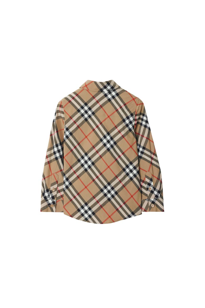 Check Cotton Shirt, Alternate, color, Sand beige