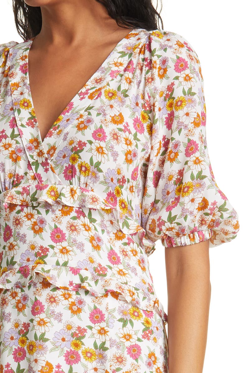 Nicole Miller Sunshine Paradise Floral Midi Dress, Alternate, color, 