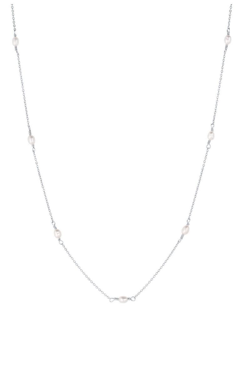 Set & Stones Madeline Pearl Necklace, Main, color, Silver