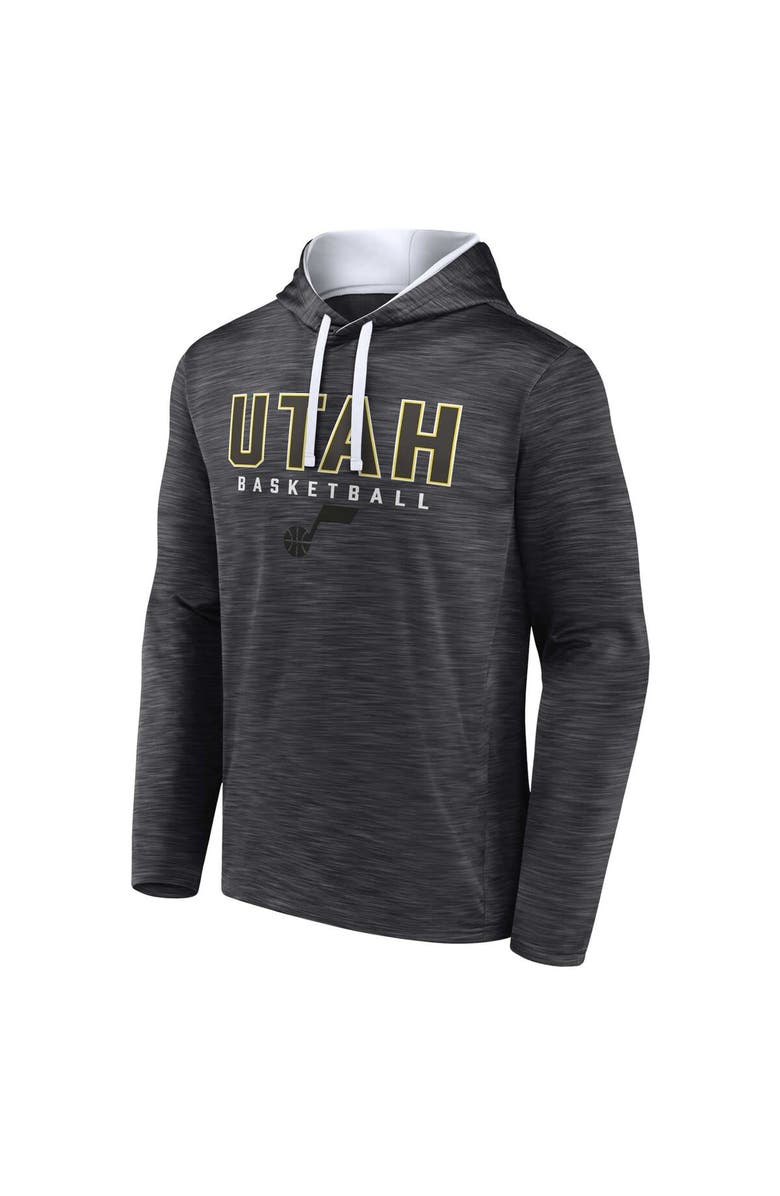 FANATICS Men's Fanatics Heather Charcoal Utah Jazz Fast Break Pullover Hoodie, Alternate, color, Heather Charcoal