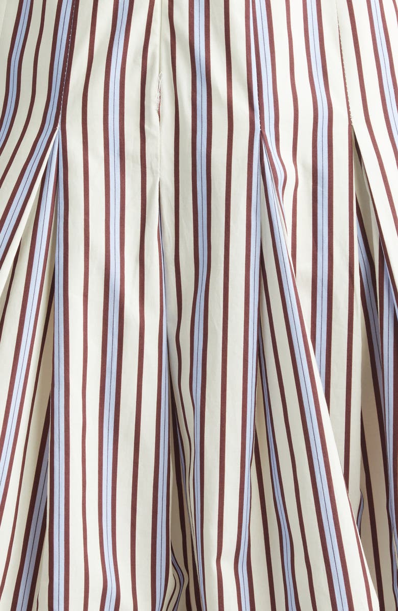 Lela Rose Stripe Cotton Dress, Alternate, color, Cream Multi