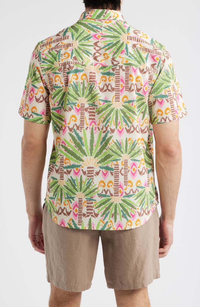 Tommy Bahama Bahama Coast Palm Pointed IslandZone<sup>®</sup> Short Sleeve Button-Up Shirt, Alternate, color, Vanilla Cream
